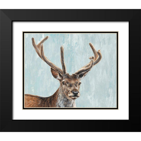 Reindeer  Black Modern Wood Framed Art Print with Double Matting by Perejogina, Dina
