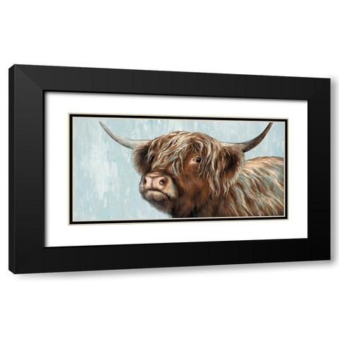 Highland Heifer Black Modern Wood Framed Art Print with Double Matting by Perejogina, Dina