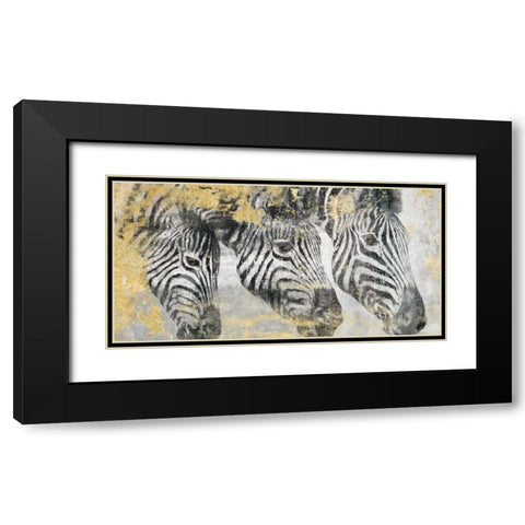Zebra Black Modern Wood Framed Art Print with Double Matting by Peregojina, Dina