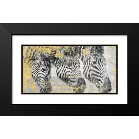 Zebra Black Modern Wood Framed Art Print with Double Matting by Peregojina, Dina