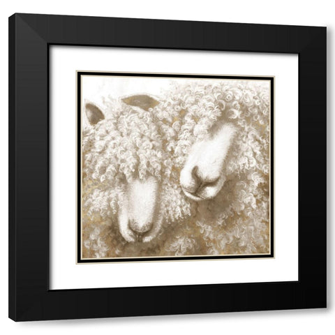 Me and You Black Modern Wood Framed Art Print with Double Matting by Perejogina, Dina