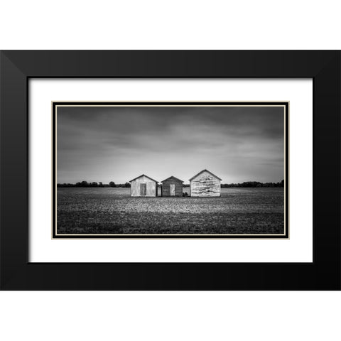 Frosty Winter Black Modern Wood Framed Art Print with Double Matting by Orlov, Irena