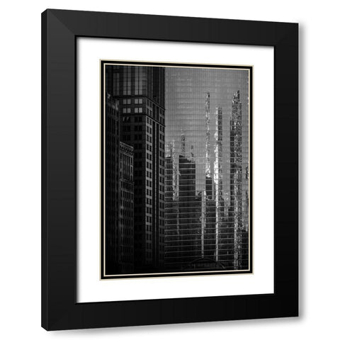 Chicago Reflections  Black Modern Wood Framed Art Print with Double Matting by Kirshner, Dmitry