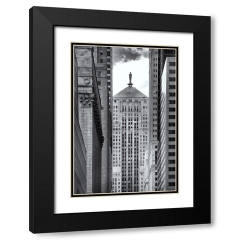 Chicago La Selle Black Modern Wood Framed Art Print with Double Matting by Stein, Daniel