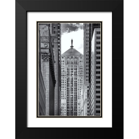 Chicago La Selle Black Modern Wood Framed Art Print with Double Matting by Stein, Daniel