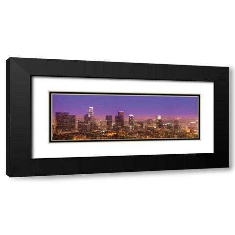 Purple LA Sunset Black Modern Wood Framed Art Print with Double Matting by Stein, Daniel