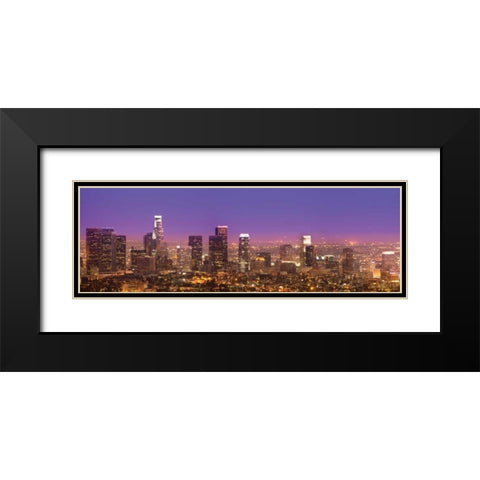 Purple LA Sunset Black Modern Wood Framed Art Print with Double Matting by Stein, Daniel