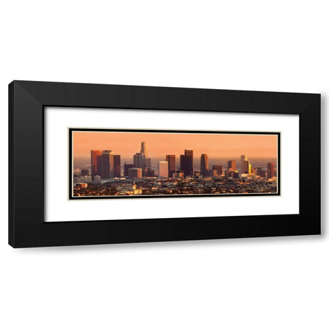 Los Angeles Sunset Black Modern Wood Framed Art Print with Double Matting by Stein, Daniel