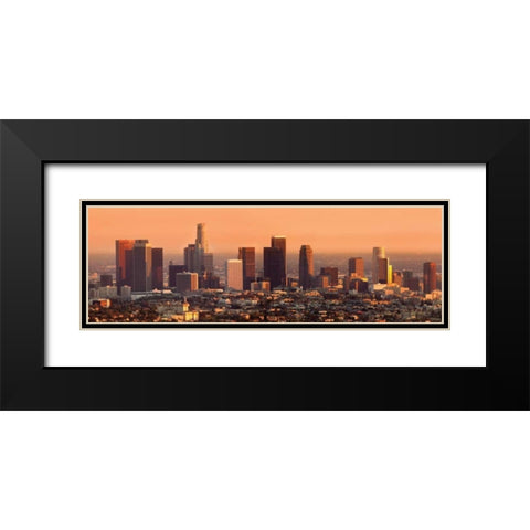 Los Angeles Sunset Black Modern Wood Framed Art Print with Double Matting by Stein, Daniel