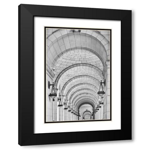 Union Station Arches Black Modern Wood Framed Art Print with Double Matting by Stein, Daniel