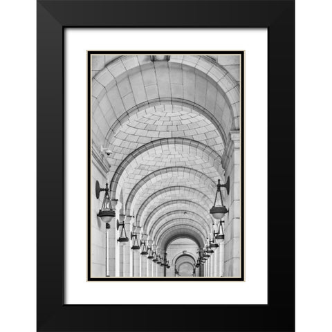 Union Station Arches Black Modern Wood Framed Art Print with Double Matting by Stein, Daniel
