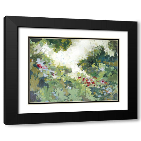 Lush Wildflower Garden  Black Modern Wood Framed Art Print with Double Matting by Riger, Sue