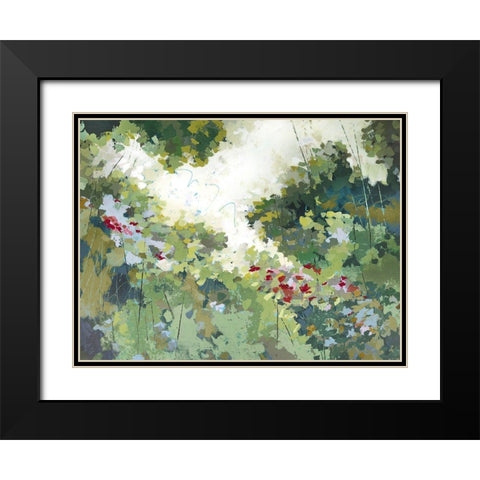 Lush Wildflower Garden  Black Modern Wood Framed Art Print with Double Matting by Riger, Sue