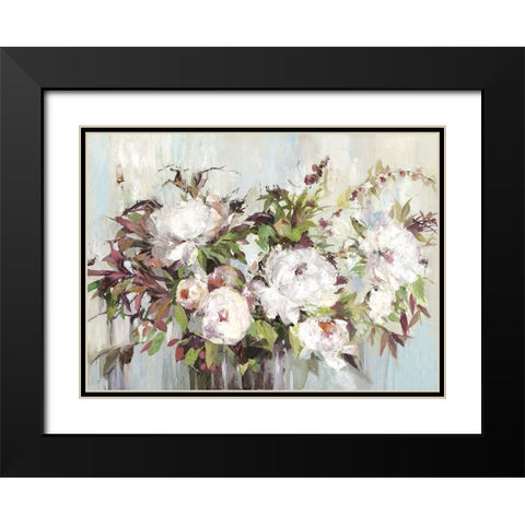 Soft Posy Black Modern Wood Framed Art Print with Double Matting by K, Ella