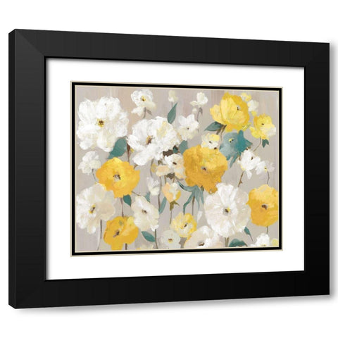 Yellow Bouquet  Black Modern Wood Framed Art Print with Double Matting by K, Ella