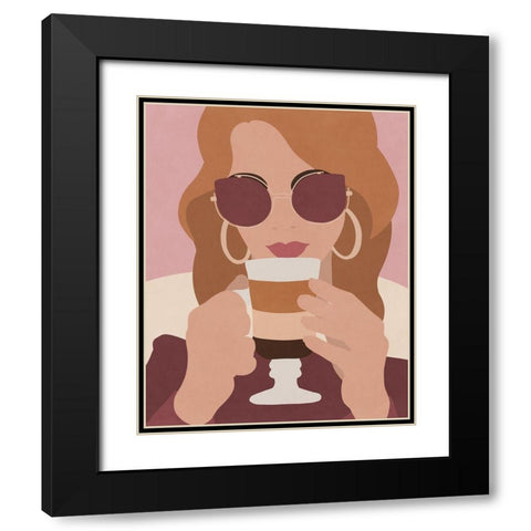 In the Cafe  Black Modern Wood Framed Art Print with Double Matting by Leonard, Sarah
