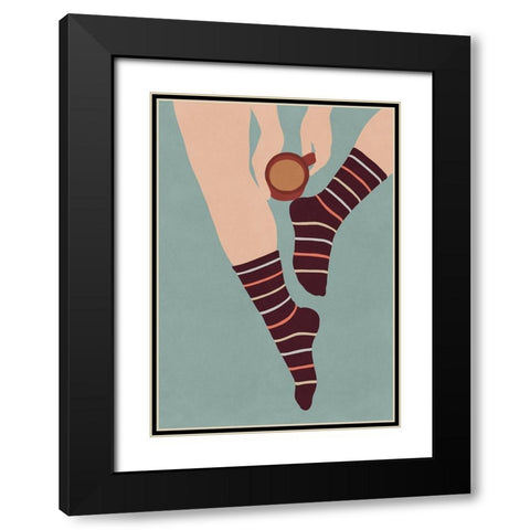So Cozy Black Modern Wood Framed Art Print with Double Matting by Leonard, Sarah
