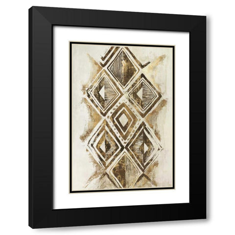 African Diamonds Black Modern Wood Framed Art Print with Double Matting by Watts, Eva