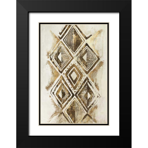 African Diamonds Black Modern Wood Framed Art Print with Double Matting by Watts, Eva