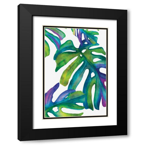 Colorful Leaves IV Black Modern Wood Framed Art Print with Double Matting by Watts, Eva