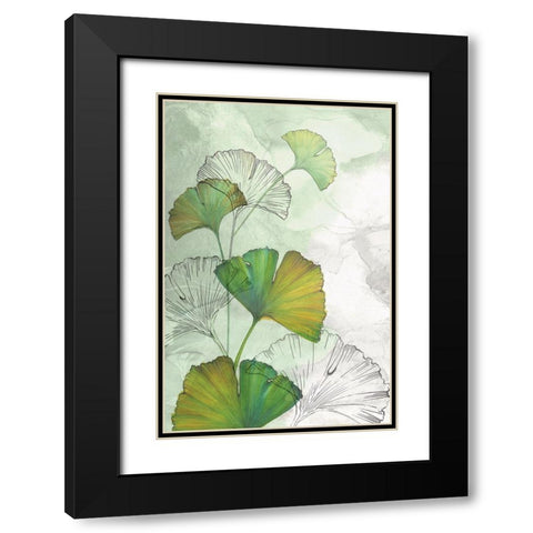 Ginkgo II Black Modern Wood Framed Art Print with Double Matting by Watts, Eva