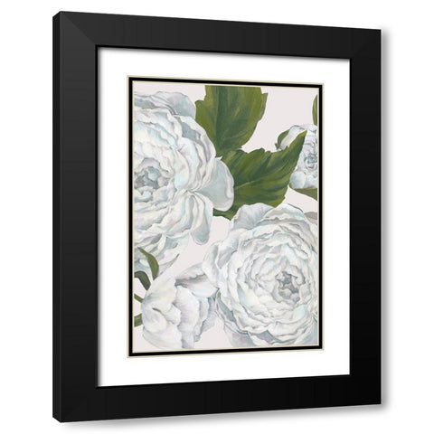 Grey Peony I  Black Modern Wood Framed Art Print with Double Matting by Watts, Eva