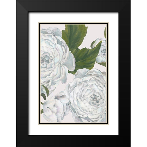 Grey Peony I  Black Modern Wood Framed Art Print with Double Matting by Watts, Eva