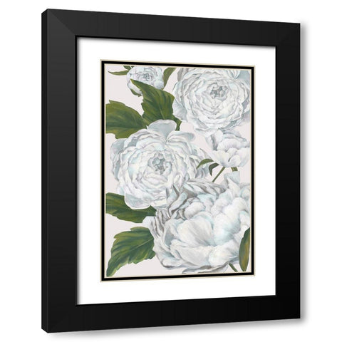 Grey Peony II Black Modern Wood Framed Art Print with Double Matting by Watts, Eva