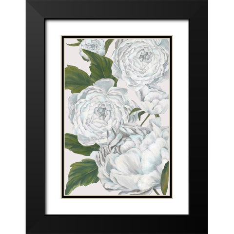 Grey Peony II Black Modern Wood Framed Art Print with Double Matting by Watts, Eva