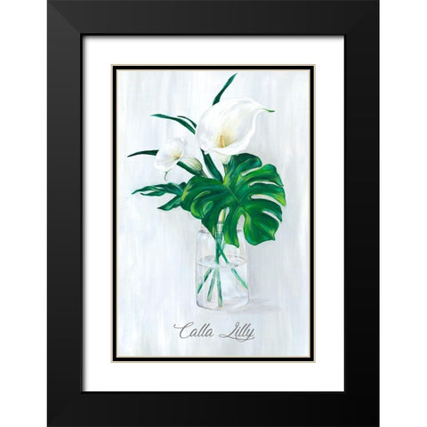 Leafy Botanical  Black Modern Wood Framed Art Print with Double Matting by Watts, Eva