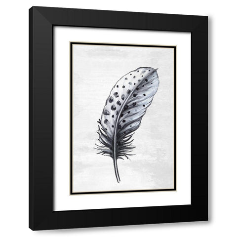 Indigo Feather II Black Modern Wood Framed Art Print with Double Matting by Watts, Eva