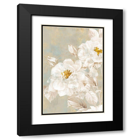 White Rose II  Black Modern Wood Framed Art Print with Double Matting by Watts, Eva