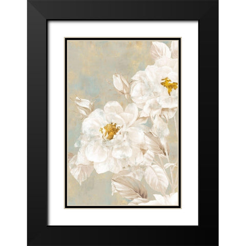 White Rose II  Black Modern Wood Framed Art Print with Double Matting by Watts, Eva