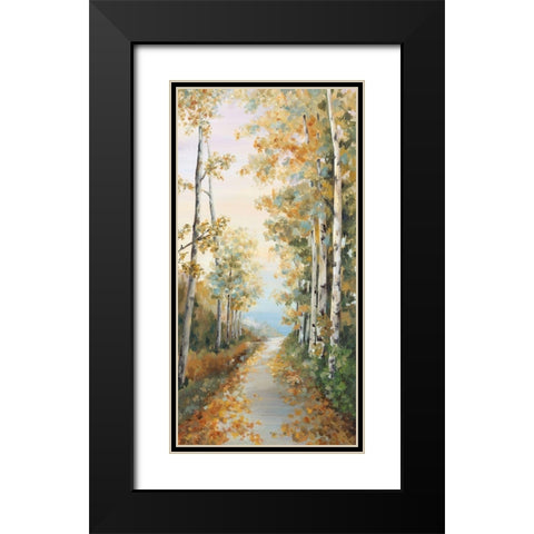 Path in the Forest  Black Modern Wood Framed Art Print with Double Matting by Watts, Eva