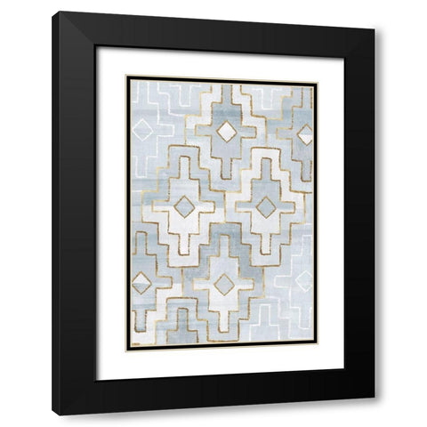 Silver Blue I Black Modern Wood Framed Art Print with Double Matting by Watts, Eva