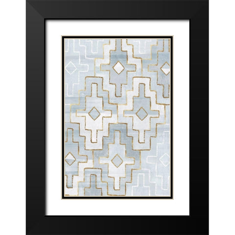 Silver Blue I Black Modern Wood Framed Art Print with Double Matting by Watts, Eva