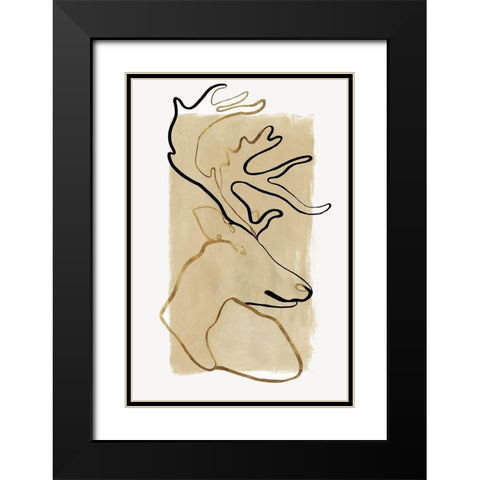 Antlers I  Black Modern Wood Framed Art Print with Double Matting by Watts, Eva