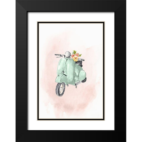 Green Bike Black Modern Wood Framed Art Print with Double Matting by Watts, Eva