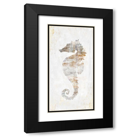 Rustic Seahorse Black Modern Wood Framed Art Print with Double Matting by Watts, Eva