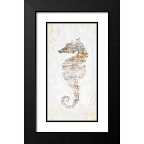 Rustic Seahorse Black Modern Wood Framed Art Print with Double Matting by Watts, Eva