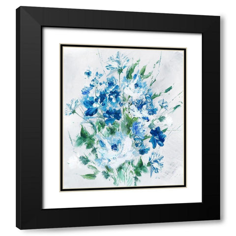 Fresh Blue Black Modern Wood Framed Art Print with Double Matting by Watts, Eva