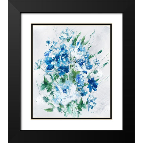 Fresh Blue Black Modern Wood Framed Art Print with Double Matting by Watts, Eva