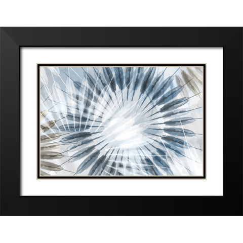 Dance of the Rays II Blue Version Black Modern Wood Framed Art Print with Double Matting by Watts, Eva