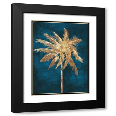 Golden Night Palm  Black Modern Wood Framed Art Print with Double Matting by Watts, Eva