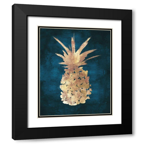 Golden Night Pineapple Black Modern Wood Framed Art Print with Double Matting by Watts, Eva