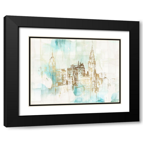 Woven New York City  Black Modern Wood Framed Art Print with Double Matting by Watts, Eva