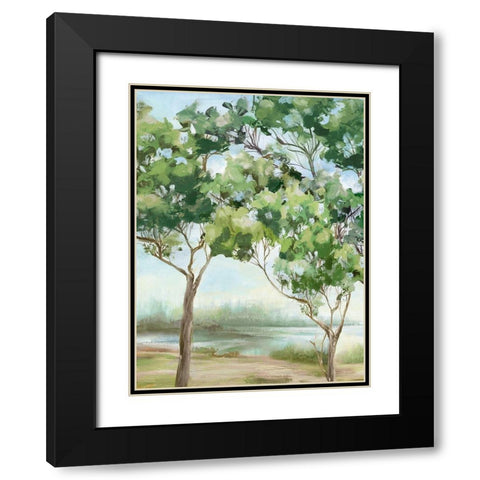 Summer Green Forest III Black Modern Wood Framed Art Print with Double Matting by Watts, Eva