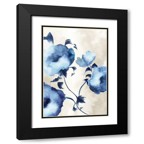 Silky Floral I  Black Modern Wood Framed Art Print with Double Matting by Watts, Eva