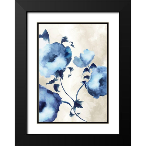 Silky Floral I  Black Modern Wood Framed Art Print with Double Matting by Watts, Eva