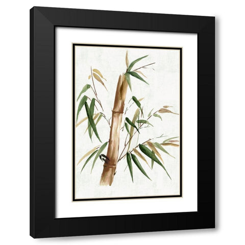 Green Bamboo II Black Modern Wood Framed Art Print with Double Matting by Watts, Eva